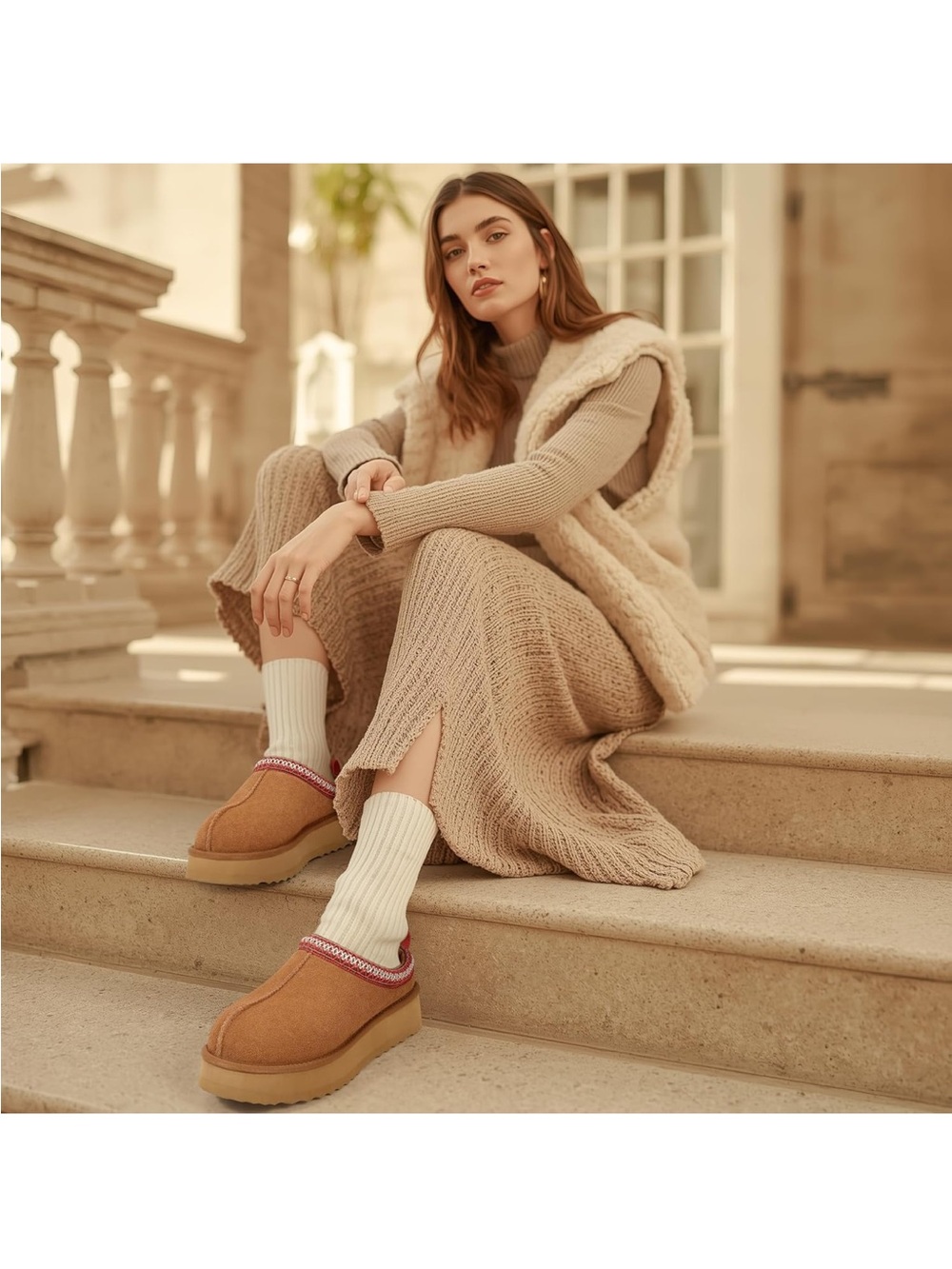 KIDMI Genuine Suede Platform Shoes for Women